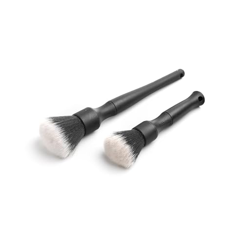 Detail Factory - Synthetic Detailing Brush Set - Long & Short Brush - Ultra-Soft Interior Car Cleaning Brushes for, Screens, Emblems, & Tight Spaces - Black - color: Black