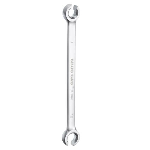 HARFINGTON Flare Nut Wrench 8mm x 10mm CR-V Nickel Plating Wrench for DIY Automotive Repairs and Household Maintenance - size: 8mm x 10mm