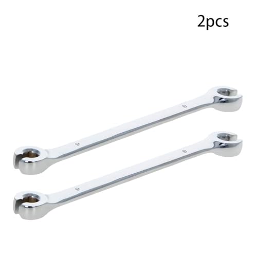 Auniwaig 2 Pcs 6mm x 8mm Flare Nut Wrench 0.24 x 0.31 Inch Metric Double Open End Geardrive Flare Nut Wrench for Removing Replacing Nuts - size: 6x8mm