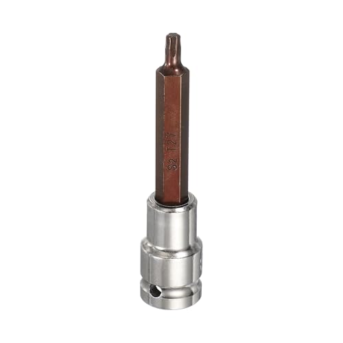 HARFINGTON Torx Bit Socket 1/2" Drive T27 S2 Steel 6 Point Head Long Screwdriver Drill Bits CR-V Steel Socket Adapter for Home Auto Axle Hex Nuts Bolts Repair - size: T27