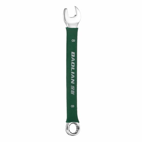 HARFINGTON 8mm Metric Combination Wrench 10 Degree Offset 12 Point Cr-V Steel Single Open End Spanner Wrenches for Automotive Repair Furniture Assembly - size: 8mm