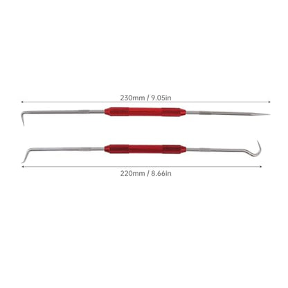 2PCS Hook and Pick Set Puller, Remover Rolling Flower Handle Multi Angle Hook Pick Tool Set for Remove the Small Fuse, Gasket, Spring, O Ring
