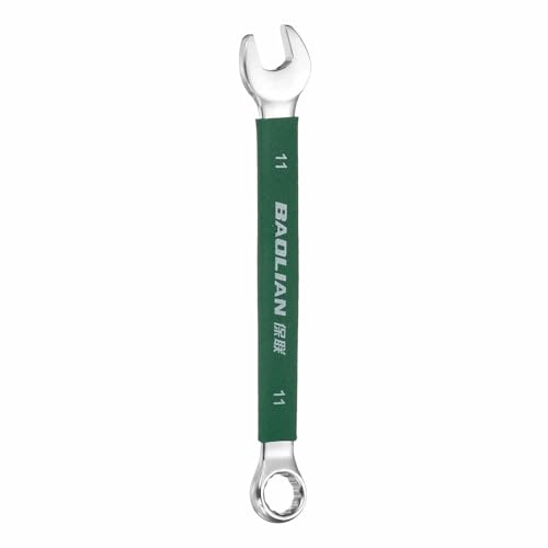 HARFINGTON 11mm Metric Combination Wrench 10 Degree Offset 12 Point Cr-V Steel Single Open End Spanner Wrenches for Automotive Repair Furniture Assembly - size: 11mm