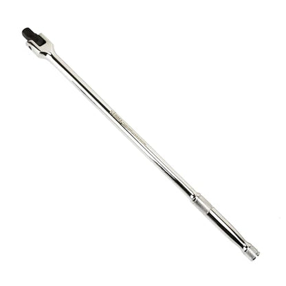 1/2-Inch Drive Breaker Bar, 18-Inch – Heavy Duty CR-MO Head & 18mm Thick Shaft – Dual-Knurled Non-Slip Grip, Constant Tension Flex Head, Premium Mirror Chrome Finish - size: 1/2" Drive x 17.8"