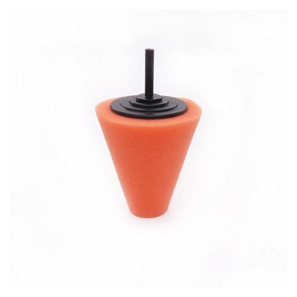 Car Polishing Pad Buffing Foam Sponge Pad Cone Polisher Buffer Pad Automotive Waxing Kit for Car Wheel Hub Headlight Polishing - color: White