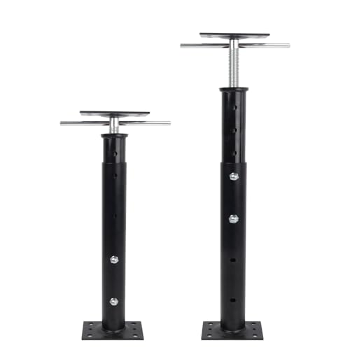 2 Pack House Floor Jacks for Leveling, Adjustable House Floor Jacks Post Pole,Height 18" to 35" Telescoping Jack for Temporary Support,Black