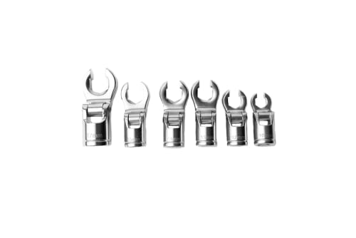 4LIFETIMELINES 3/8" Drive Crow's Feet Adjustable Flare Nut Sockets | 6 Piece Metric Set, 10mm, 12mm, 13mm, 14mm, 15mm, 17mm - size: 0.394 - 0.669 in