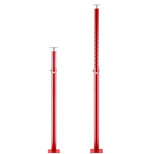 Yaocom 2 Pack Temporary Steel Support Post 55"-98" Adjustable House Floor Jack Post for Basement Telescoping Jacks for Floor Joist Deck Stair Repair House Remodeling Projects Each Load 9100 Lbs(Red) - color: Red