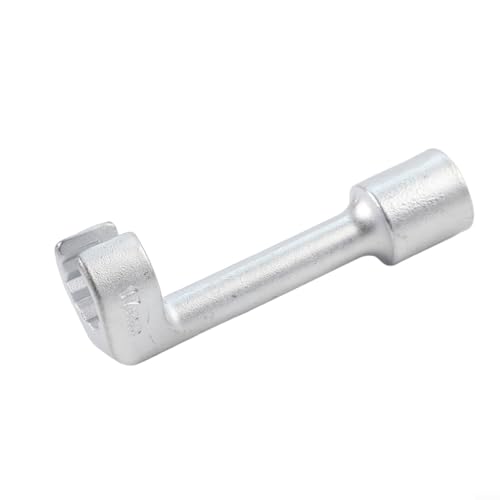 Diesel Fuel Line Socket Set 1/2 Drive Flare Nut Wrench for Automotive Tube Pipe Repair, Open End Ring Sizes 12 14 16 17 18 19mm, Metal Hand Tool(17mm) - color: 17mm