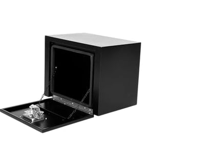 Steel Plated Underbody Truck Tool Box,Steel Truck Storage Organizer-Black | Waterproof Tongue Box for Storage with Smooth Surface for Truck, Pickup, RV, Trailer - Black, 18" x 12" x 14" Inch - size: 18" x 12" x 14"