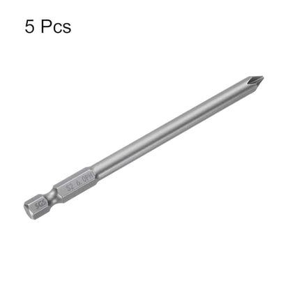 HARFINGTON 5pcs #1 Phillips Screwdriver Bit PH1 1/4" Hex Shank 4" (100mm) Long Magnetic S2 Steel Industrial Grade Screw Driver Bit Cross Head Electric Drill Bits 0.236" (6mm) Rod - size: PH1 x 100mm x 6mm