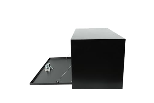 BLACKHORSE-RACING Underbody Truck Tool Box with T-Handle Latch Waterproof Truck Tool Box for Underbed of Truck, Trailer, Rv 36"(L) x 18"(W) x 18"(H)-Black Steel - size: 30" x 18" x 18 "