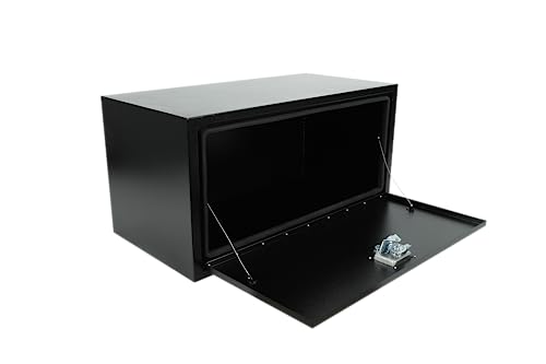 BLACKHORSE-RACING Underbody Truck Tool Box with T-Handle Latch Waterproof Truck Tool Box for Underbed of Truck, Trailer, Rv 36"(L) x 18"(W) x 18"(H)-Black Steel - size: 30" x 18" x 18 "