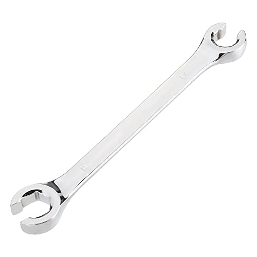 Auniwaig Flare Nut Wrench 14mm x 17mm, Metric, Polished Chrome Plated for Removing or Replacing Nuts on Fuel, Brake or Air Conditioning Lines - size: 14x17mm