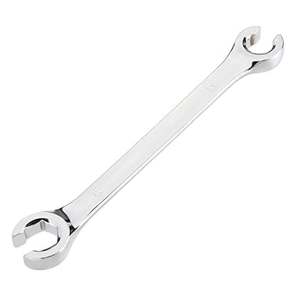 Auniwaig Flare Nut Wrench 14mm x 17mm, Metric, Polished Chrome Plated for Removing or Replacing Nuts on Fuel, Brake or Air Conditioning Lines - size: 14x17mm