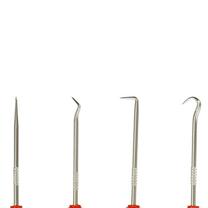 ARES 10034 Mini Hook and Pick Set, 4-Piece, Hardened Steel | Includes angled, straight, and full hooks and picks; hardened steel shafts - size: 4-Piece Mini Hook/Pick Set