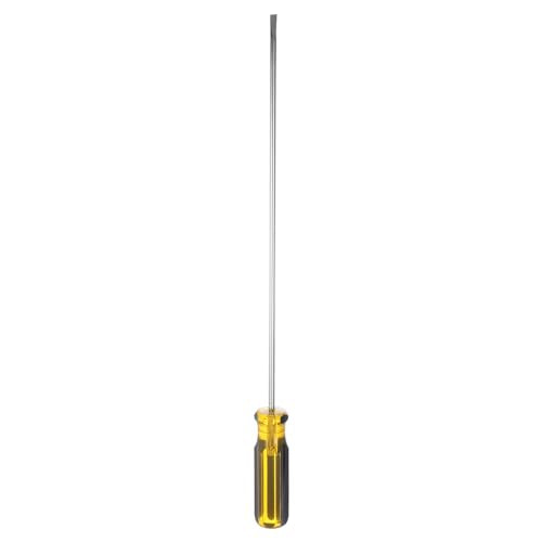 HARFINGTON Long Screwdriver 15.5" Flat Head Magnetic Head Magnet Extended Slotted Screwdriver with Ergonomic PVC Handle for Home Improvement Automotive Maintenance