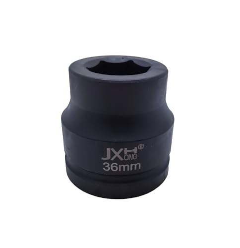 1-1/2" Drive Impact Socket, 6-Point, Heat Treated Cr-Mo Steel – Heavy Duty for Hydraulic Impact Wrench (36mm) - size: 36mm