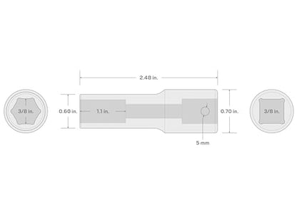 TEKTON 3/8 Inch Drive x 3/8 Inch Deep 6-Point Impact Socket | SID13010 - size: 3/8-Inch, style: Deep