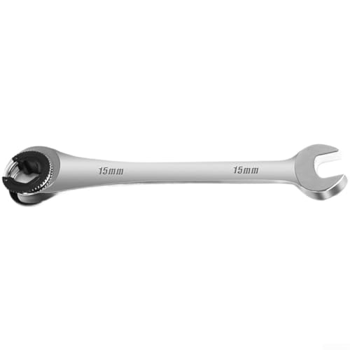 Posheliox Low Swing Angle Spanner Metric Flare Nut Wrench Ratcheting Spanner Set Chrome Vanadium Steel Tool for Automotive Brake Line Repair(8mm) - size: 8mm
