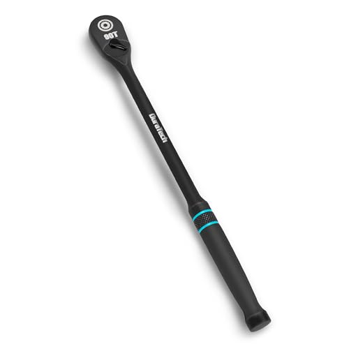 DURATECH Extra Long Handle 3/8-Inch Drive Ratchet, 90-Tooth Ratchet Wrench | Socket Wrench with 12" Handle and Dust Proof Teardrop Enclosed CR-MO Head, Reversible, CR-V Made, Black Mn Phosphate Finish - size: 3/8" with 12" handle