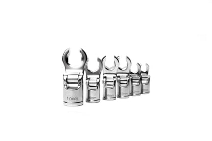 4LIFETIMELINES 3/8" Drive Crow's Feet Adjustable Flare Nut Sockets | 6 Piece Metric Set, 10mm, 12mm, 13mm, 14mm, 15mm, 17mm - size: 0.394 - 0.669 in