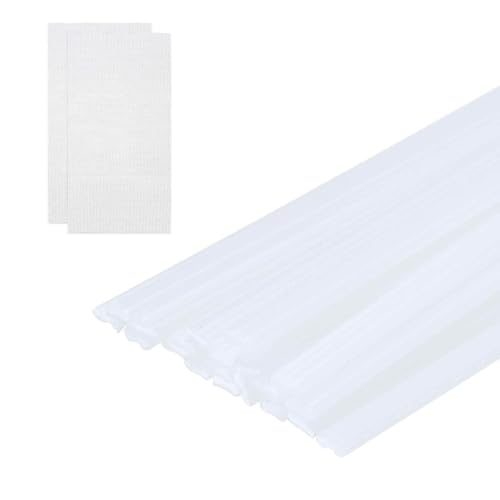MECCANIXITY 20pcs Plastic Welding Rods, 10 Inch PP Welding Repair Strips Welder Rods with Reinforcing Mesh for Car Bumpers, Kayak Repair, Plastic Welder, White - color: White, size: 25cm