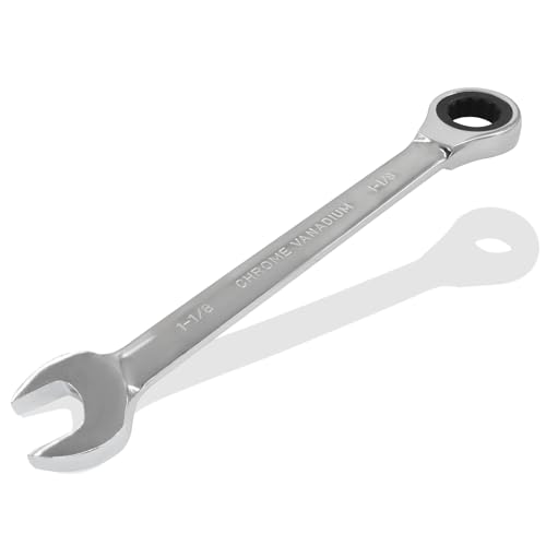1-1/8 Inch Ratchet Wrench Imperial Ratcheting Combination Wrench, 12 Point, 72 Teeth for Projects SAE Tight Spaces - size: 1-1/8 Inch