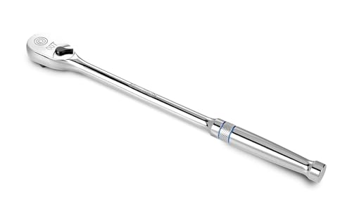 DURATECH Extra Long Handle 3/8-Inch Drive Ratchet, 90-Tooth Ratchet Wrench with 12" Handle and Dust Proof Teardrop Enclosed Head, Reversible, CR-V Steel Made, CR-MO Head, Full Polished, Gifts for Men - size: 3/8" with 12" handle