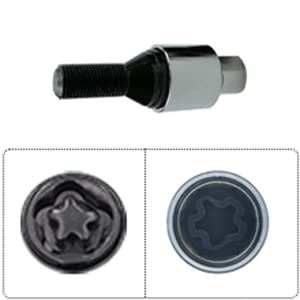 Chrome Steel Wheel Lock Lugnut Anti-Theft Lug Nut Screw Removal Socket Key Compatible for BMW Vehicles (46) - size: 46