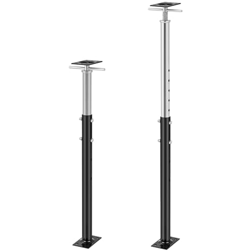 Yaocom 2 Pcs Adjustable Jack Post, 37"-61" Height Range, Basement Floor House Screw Jacks for Lifting Joist Beam Brace for Cellar Ceiling, Center Point Load Capacity 11023 Lbs, Black - color: Black, size: 37"-61"