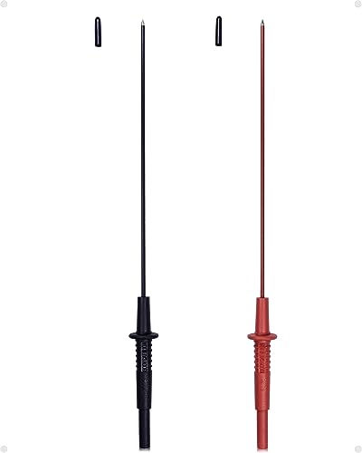 Multimeter Leads, Insulated Test Probe Needle Point Wire Testing Probes, Automotive Extra Sharp Long Reach Prod for Standard 4 mm Test Leads Kit, 600V CAT III