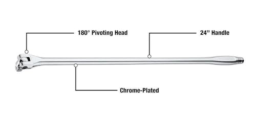Breaker Bar, For Milwaukee 48-22-9013 1/2"" Drive 24 Inch Breaker Bar(Size:1.5 x 1.5 x 24 in)