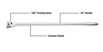 Breaker Bar, For Milwaukee 48-22-9013 1/2"" Drive 24 Inch Breaker Bar(Size:1.5 x 1.5 x 24 in)