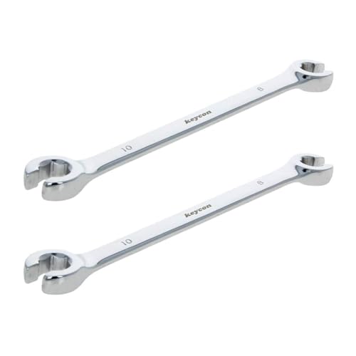 Utoolmart 2Pcs Flare Nut Wrench, 8mm x 10mm Metric Double Open End Wrench - color: 2pcs, size: 8x10mm