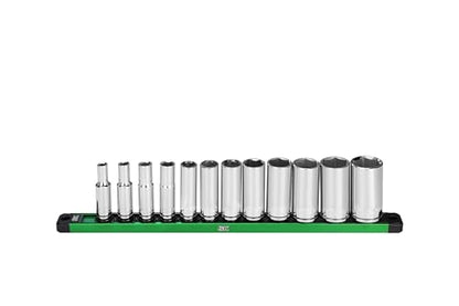 SK Tools USA 3/8" Drive, 12 Piece, 6 Point, SAE, Deep Chrome Socket Set