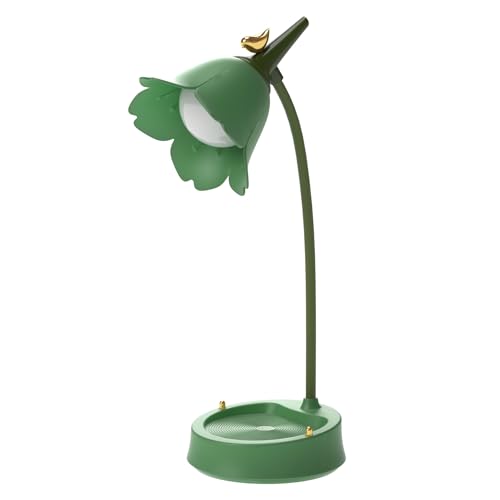 magical JD LED Desk Lamp Cordless Table Light Adjustable Gooseneck Dimmable Touch Rechargeable Battery Eye-Caring Night Light for Kids,Mini Cute Lamp for College Dorm Bedroom Reading - color: Green