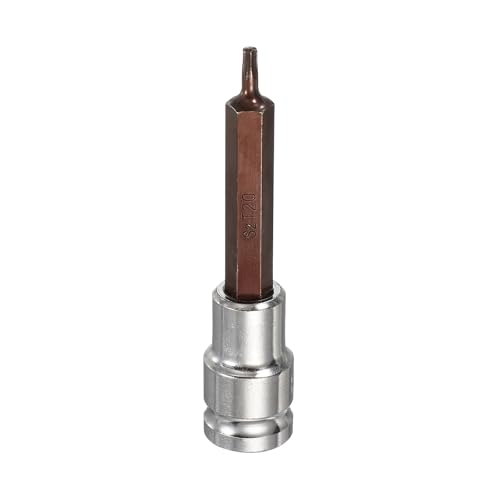 HARFINGTON Torx Bit Socket 1/2" Drive T20 S2 Steel 6 Point Head Long Screwdriver Drill Bits CR-V Steel Socket Adapter for Home Auto Axle Hex Nuts Bolts Repair - size: T20