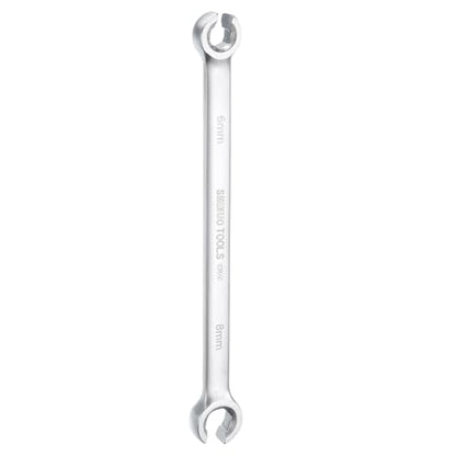 HARFINGTON Flare Nut Wrench 6mm x 8mm CR-V Nickel Plating Wrench for DIY Automotive Repairs and Household Maintenance - size: 6mm x 8mm