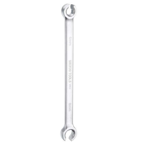 HARFINGTON Flare Nut Wrench 6mm x 8mm CR-V Nickel Plating Wrench for DIY Automotive Repairs and Household Maintenance - size: 6mm x 8mm