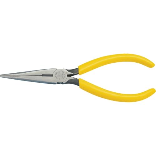 Klein Tools D203-7 Needle Nose Pliers, Long Nose Stripping Side Cutters, Induction Hardened and Heavier for Increased Cutting Power, 7-Inch - size: 7-Inch
