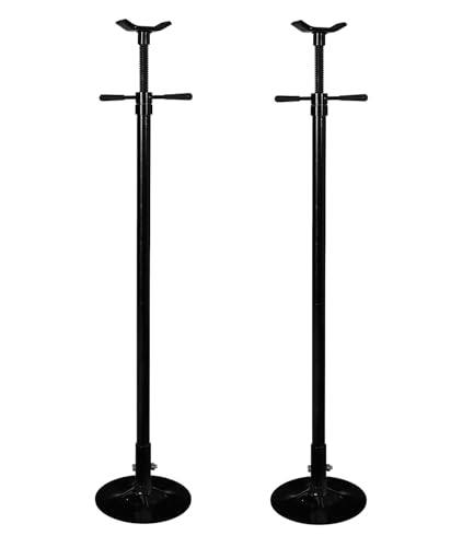 2PACK Underhoist Support Stand, 3/4 Ton Jack Stand, Under Hoist Stand for Vehicle Lifting & Support, 1655Lbs Capacity, Lifting from 38.4 to 75.4Inch, - color: Black | Round Base