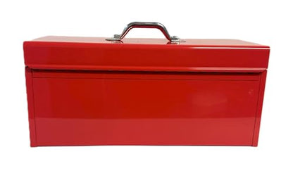 Homak 20" Portable Steel Heavy-duty Tool Box 18-Gauge with Metal Latches and Handle with removable tray, Red - color: Red