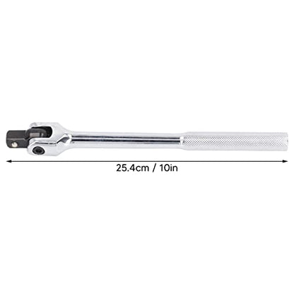 AMAKO 1/2 Breaker Bar 10" Length: Breaker Bar 1/2 inch Drive with 180° Rotatable Head,CR-V Steel