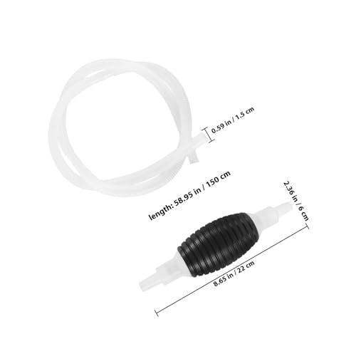 Manual Hand Fuel Transfer Pump with Corrugated Siphon Hose and Plastic Wall-mount Bracket for Gasoline Diesel Water Fluid Transfer Versatile for Vehicle and Agricultural Use