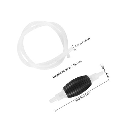 Manual Hand Fuel Transfer Pump with Corrugated Siphon Hose and Plastic Wall-mount Bracket for Gasoline Diesel Water Fluid Transfer Versatile for Vehicle and Agricultural Use