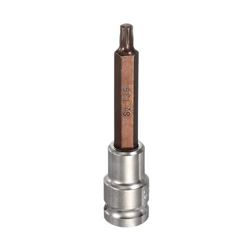 HARFINGTON Torx Bit Socket 1/2" Drive T35 S2 Steel 6 Point Head Long Screwdriver Drill Bits CR-V Steel Socket Adapter for Home Auto Axle Hex Nuts Bolts Repair - size: T35