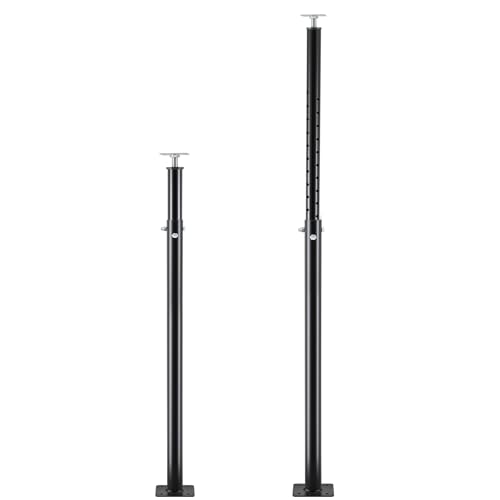 Yaocom 2 Pack Temporary Steel Support Post 55"-98" Adjustable House Floor Jack Post for Basement Telescoping Jacks for Floor Joist Deck Stair Repair House Remodeling Projects Each Load 9100 Lbs(Black) - color: Black