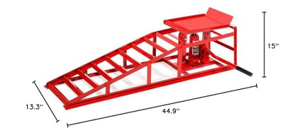 Stark 2 Pieces Auto Ramp Low Profile Car Lift Service Ramps Truck Trailer Garage Automotive Hydraulic Lift Repair Frame (Red)