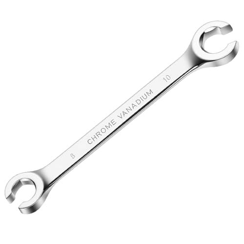 Flare Nut Wrench, 8mm x 10mm Double Open End Metric Wrench for Removing and Replacing Nuts for Automotive Repairs and Household Maintenance - size: 8mm x 10mm